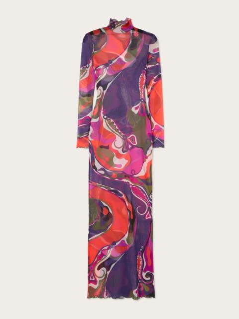 ORCHIDEE PRINT TULLE DRESS