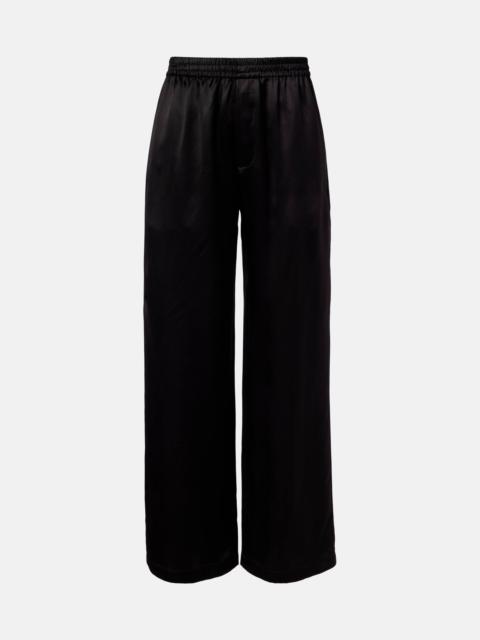 Silk satin straight pants