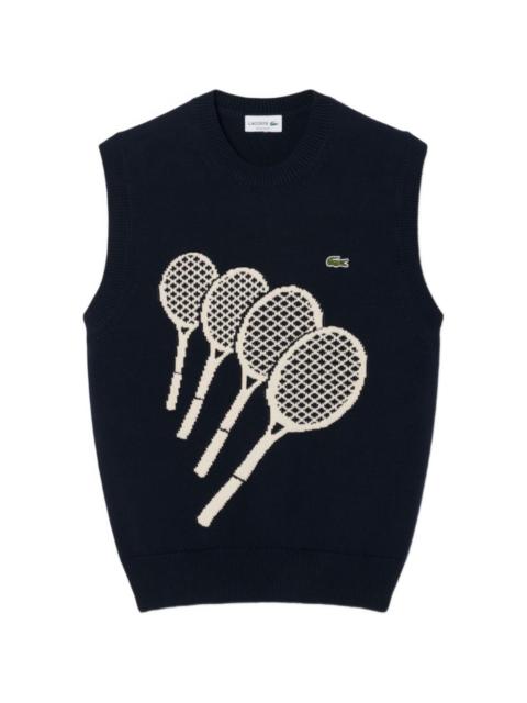 racket-motif sweater