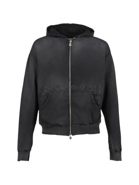 Elliott distressed logo zip hoodie