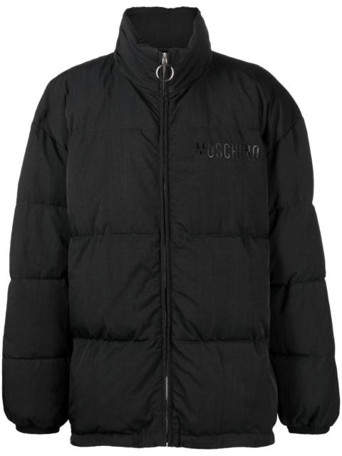 logo-print padded coat
