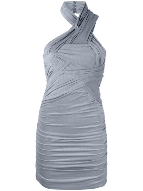 ruched halterneck minidress