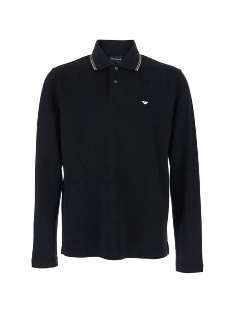 long-sleeve logo-detail polo shirt