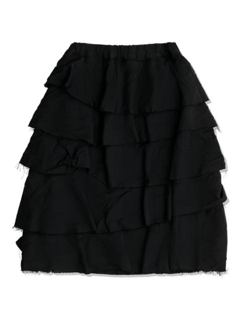 ruffled tiered mini skirt