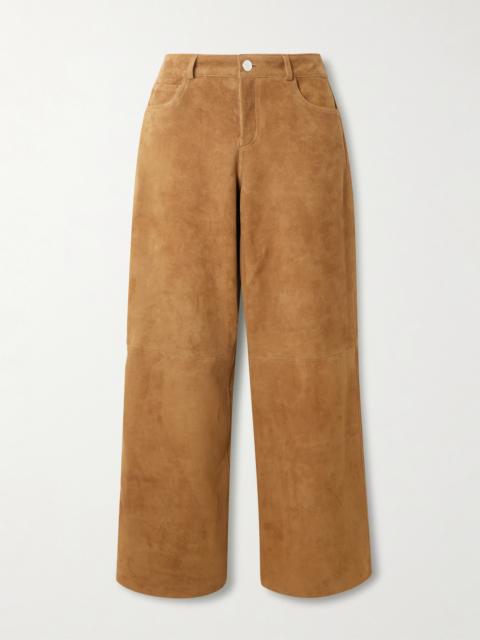 Milo Paneled Suede Wide-leg Pants
