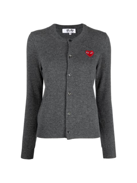 heart-patch button-front cardigan