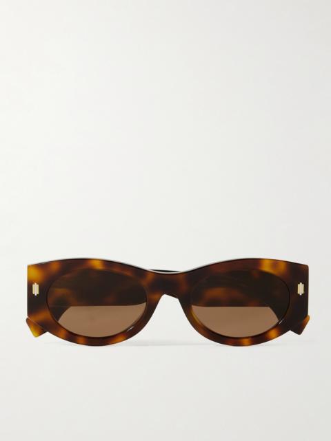 Roma Oval-frame Tortoiseshell Acetate Sunglasses