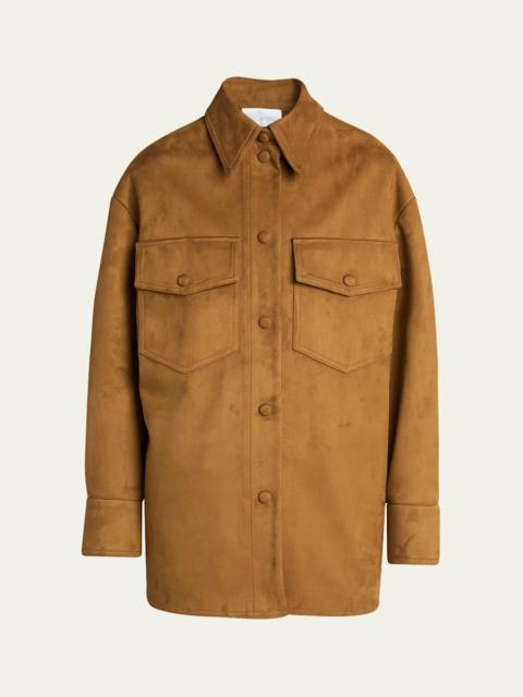 Long-Sleeve Alter Suede Overshirt