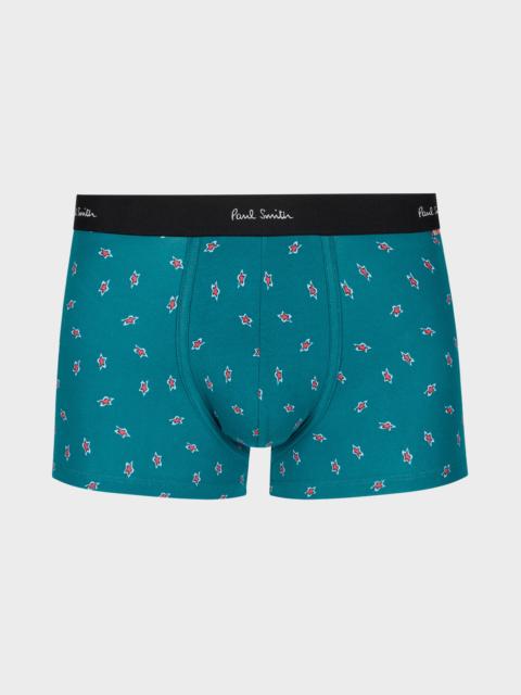 Teal 'Star' Print Boxer Briefs