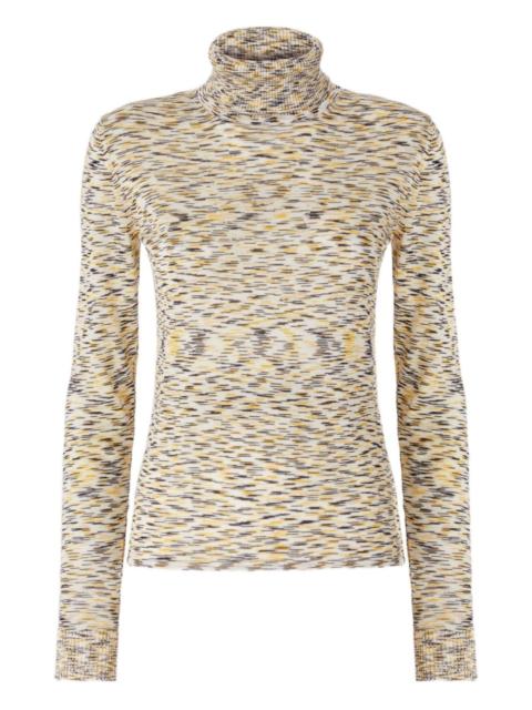 patterned high-neck top