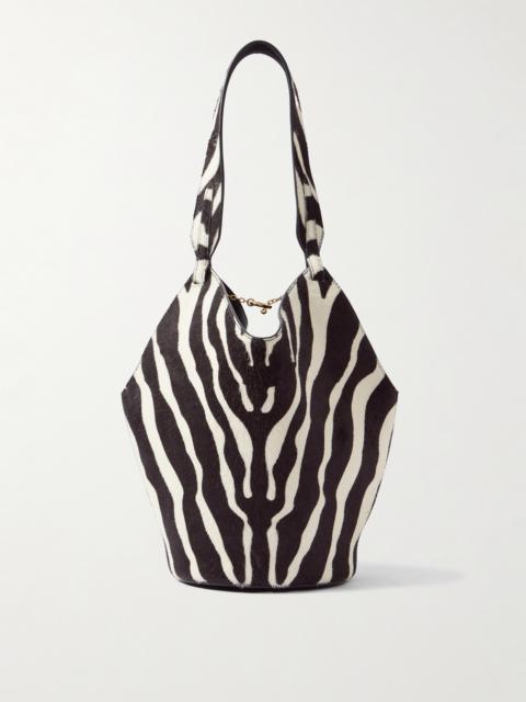 Lotus Mini Zebra-print Calf Hair And Suede Tote