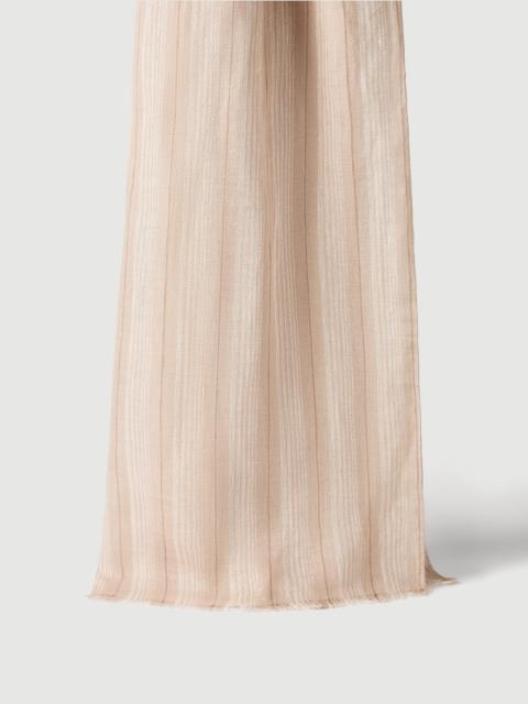 Linen scarf with sparkling regimental stripes