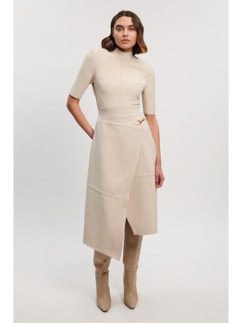 Figure Form Bandage Asymmetric Knit Midi Dress