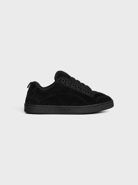CELINE HUNTINGTON LOW LACE-UP SNEAKER in SUEDE CALFSKIN AND MESH