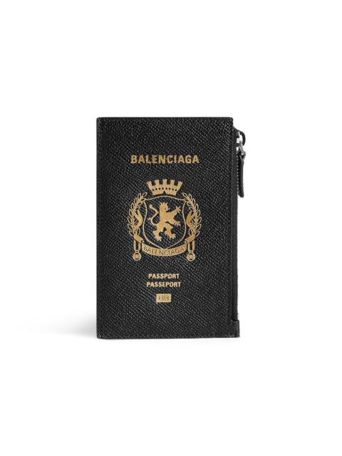 Men's Passport Long Coin And Card Holder in Black