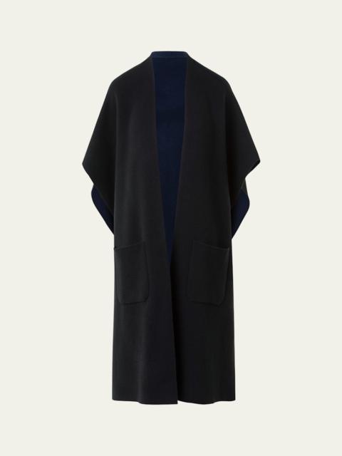Bicolor Cashmere Double-Face Knit Cape