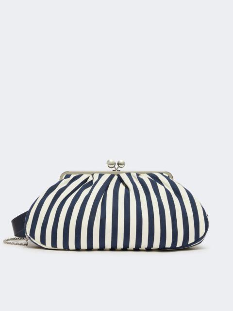 Large striped cotton Pasticcino bag - ULTRAMARINE