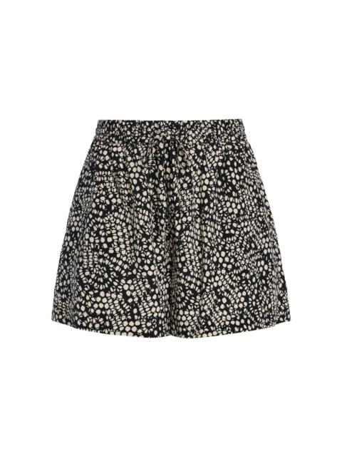 Exclusive Drawstring Silk Shorts black/white