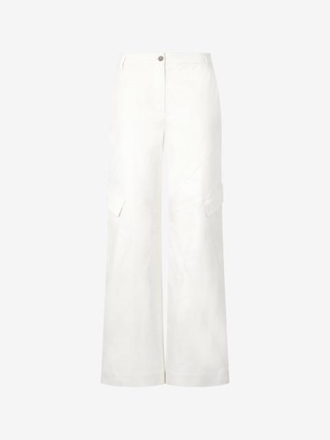 Stretch Cotton Pants With Python Print