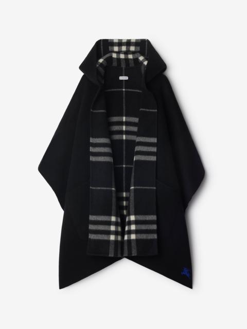 Reversible Check Cashmere Cape
