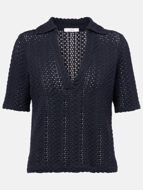 Open-knit cotton polo shirt