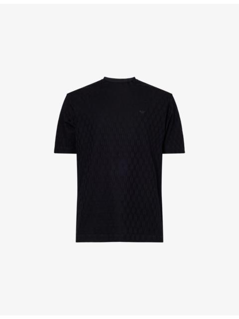 Jacquard Crewneck Cotton-Jersey T-Shirt