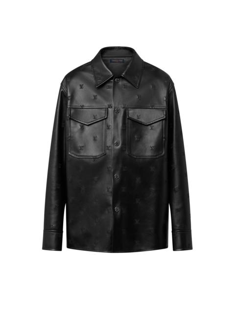 Embroidered Leather Signature Overshirt
