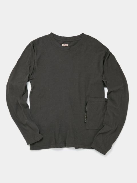 GAUZE BISCUIT L/S TEE (INK BLACK)