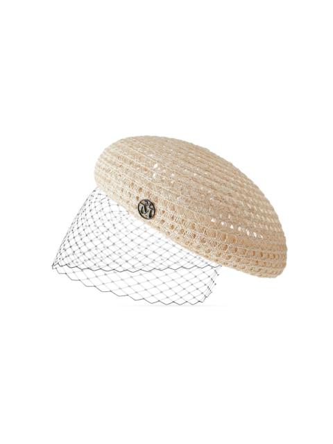 Emily veil-embellished knitted berret