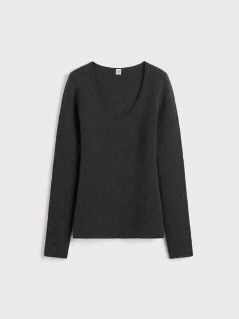 Compact knit top charcoal
