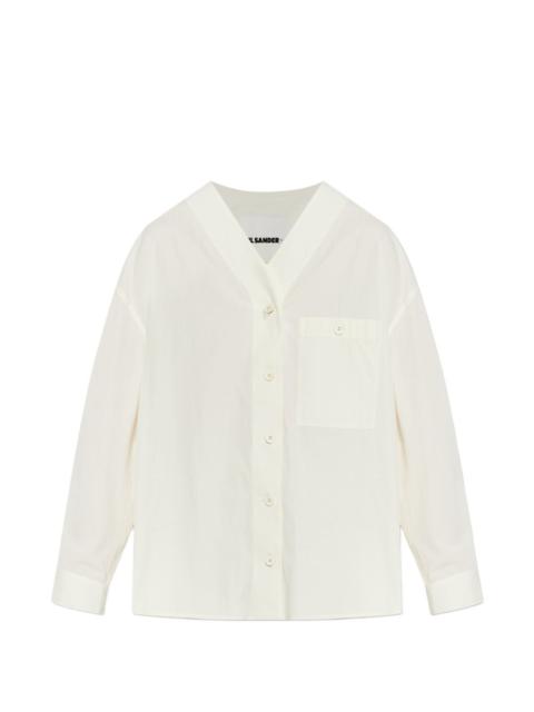 chest-pocket buttoned shirt