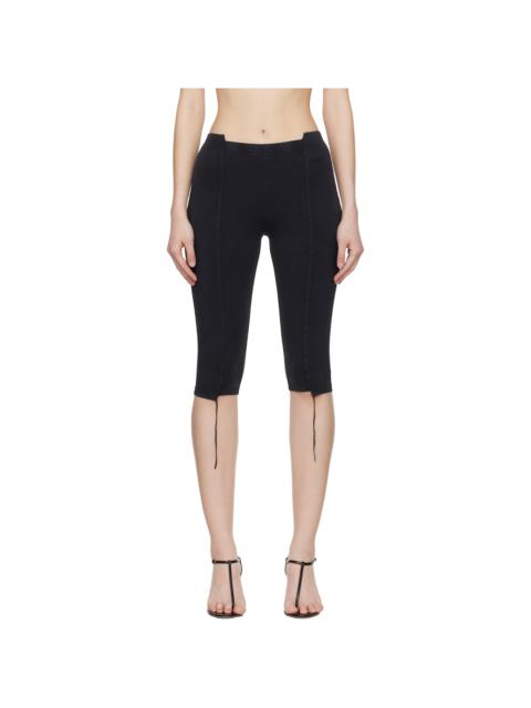 Black Cut-Up Capri Trousers