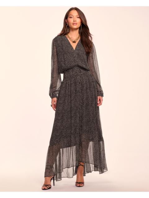 Dorothee Silk Long Sleeve Smocked Maxi Dress