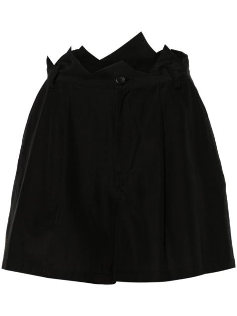 asymmetric-edge shorts