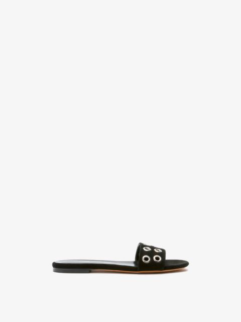 Grommet Slides in Kid Suede