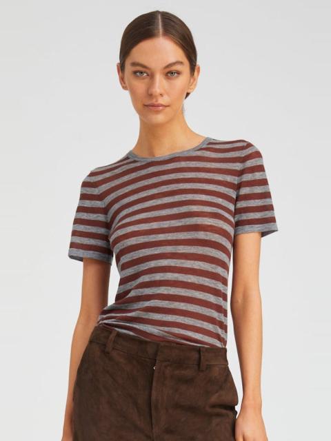 GREY STRIPED TISSUE CASHMERE CLASSIC TEE