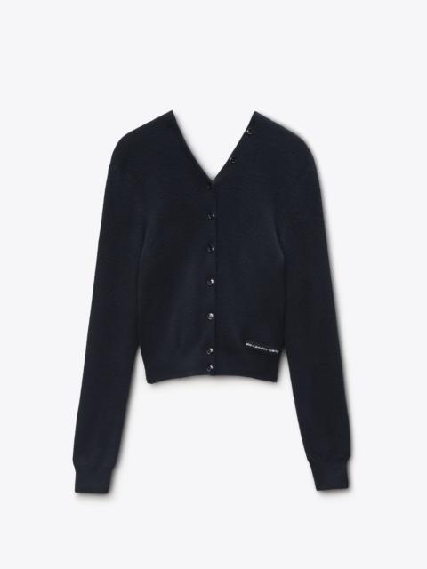 Cardigan in Wool with Continuous Placket