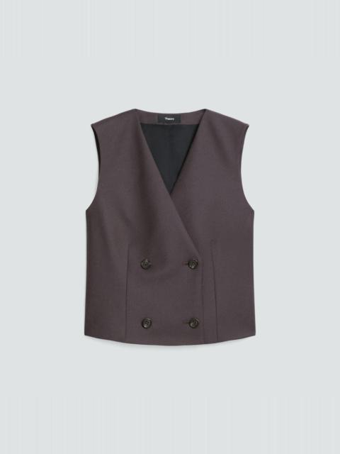 Shrunken Double-Breasted Vest in Sleek Flannel