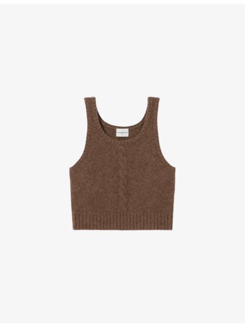 Cable-Knit Sleeveless Yak-Wool Top
