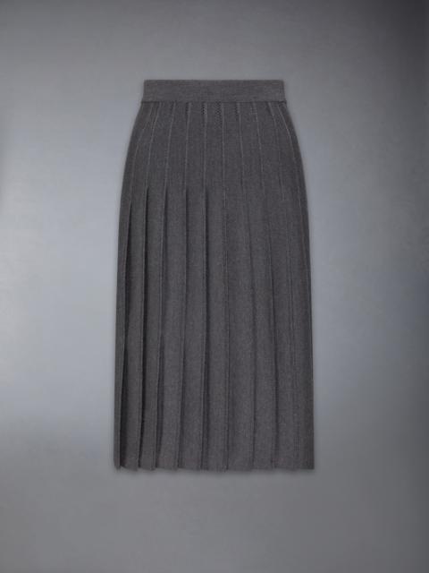 WOOL SILK POINTELLE PLEATED SKIRT