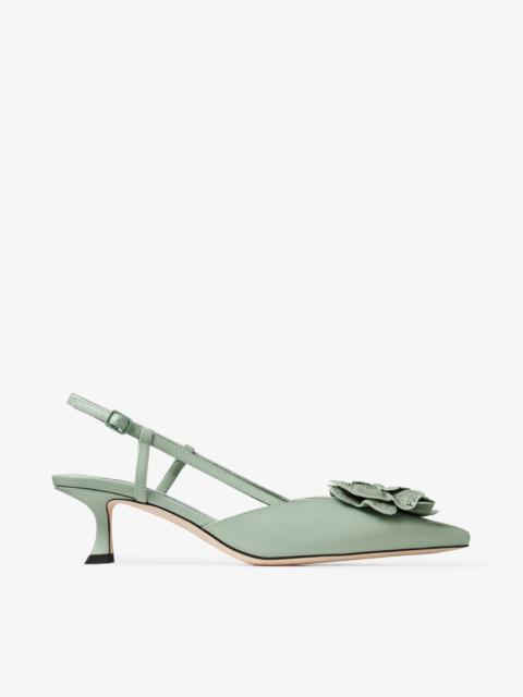 Mimmi Sling Back 50
Verde Shiny Nappa Leather Slingbacks with Jimmy Choo Perforated Nappa Lace Corsa