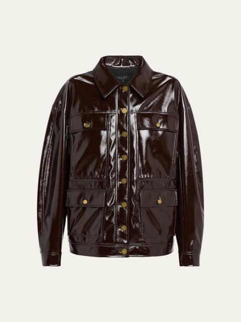 Amy Faux Patent Leather Jacket