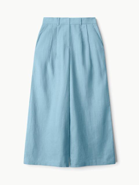 STAUD SASHA LINEN PANT SLATE BLUE