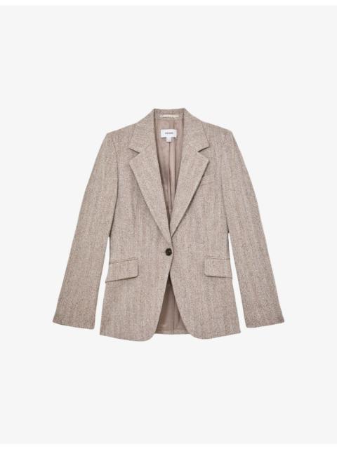 Isla Single-Breasted Stretch-Woven Blazer