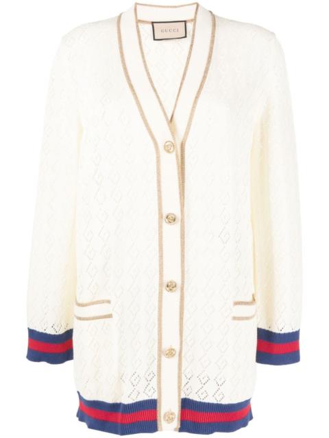 G-monogram pointelle cotton cardigan