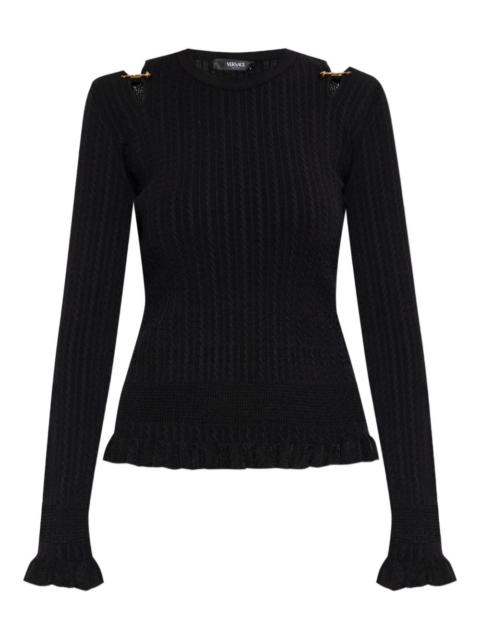 cut-outs ruffled sweater