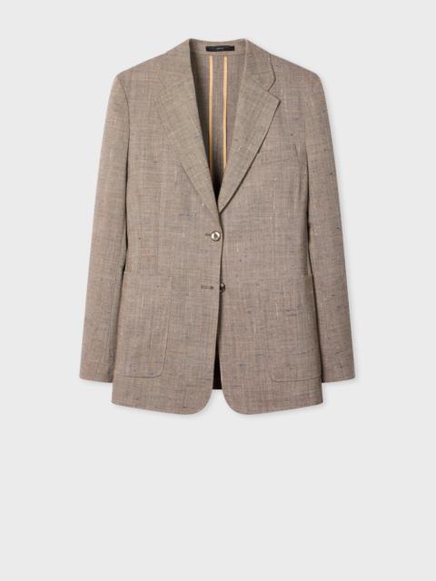 Women's Unlined Grey Flecked Tweed Blazer