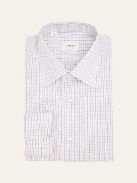 Men's Giza 87 Cotton Grid Check Dress Shirt