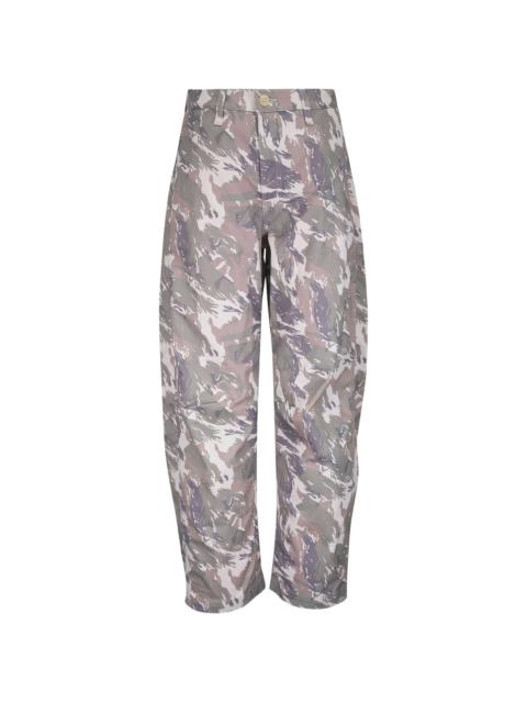 camouflage-print cropped jeans