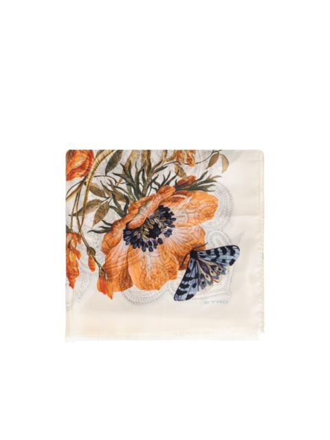 floral-print silk scarf